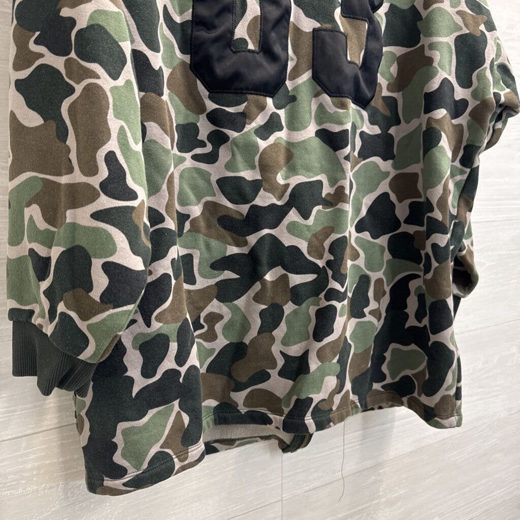 Adidas Green Camo Print Adventure Camo Fleece Zip Up Jacket Large