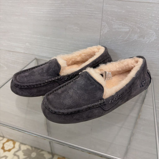 Ugg Grey Suede Ansley Slippers 6