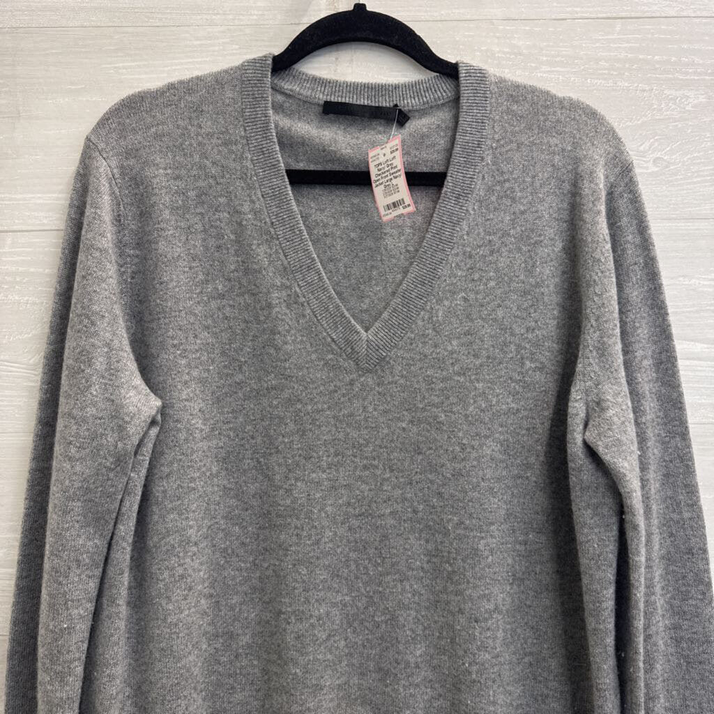 Loft Navy/ Grey Checkered Print Open Front Sweater Jacket Large