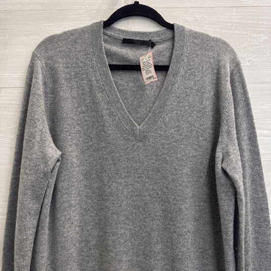 Loft Navy/ Grey Checkered Print Open Front Sweater Jacket Large