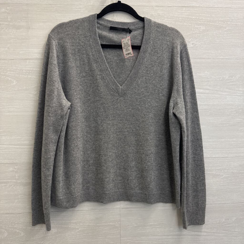 Loft Navy/ Grey Checkered Print Open Front Sweater Jacket Large