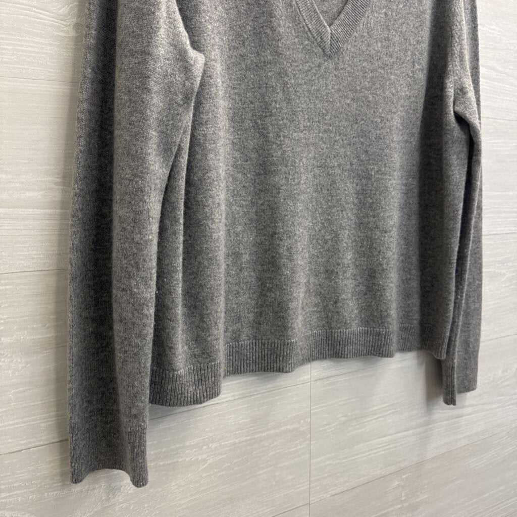 Loft Navy/ Grey Checkered Print Open Front Sweater Jacket Large