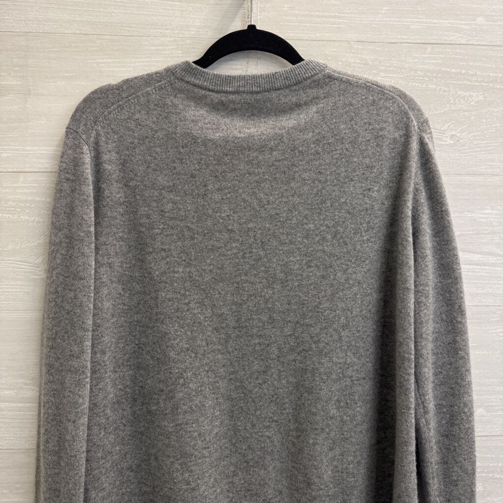 Loft Navy/ Grey Checkered Print Open Front Sweater Jacket Large