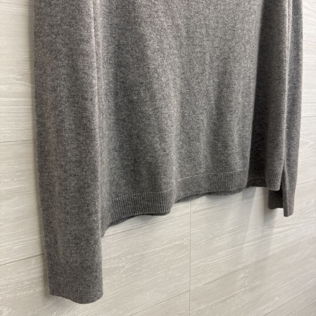 Loft Navy/ Grey Checkered Print Open Front Sweater Jacket Large