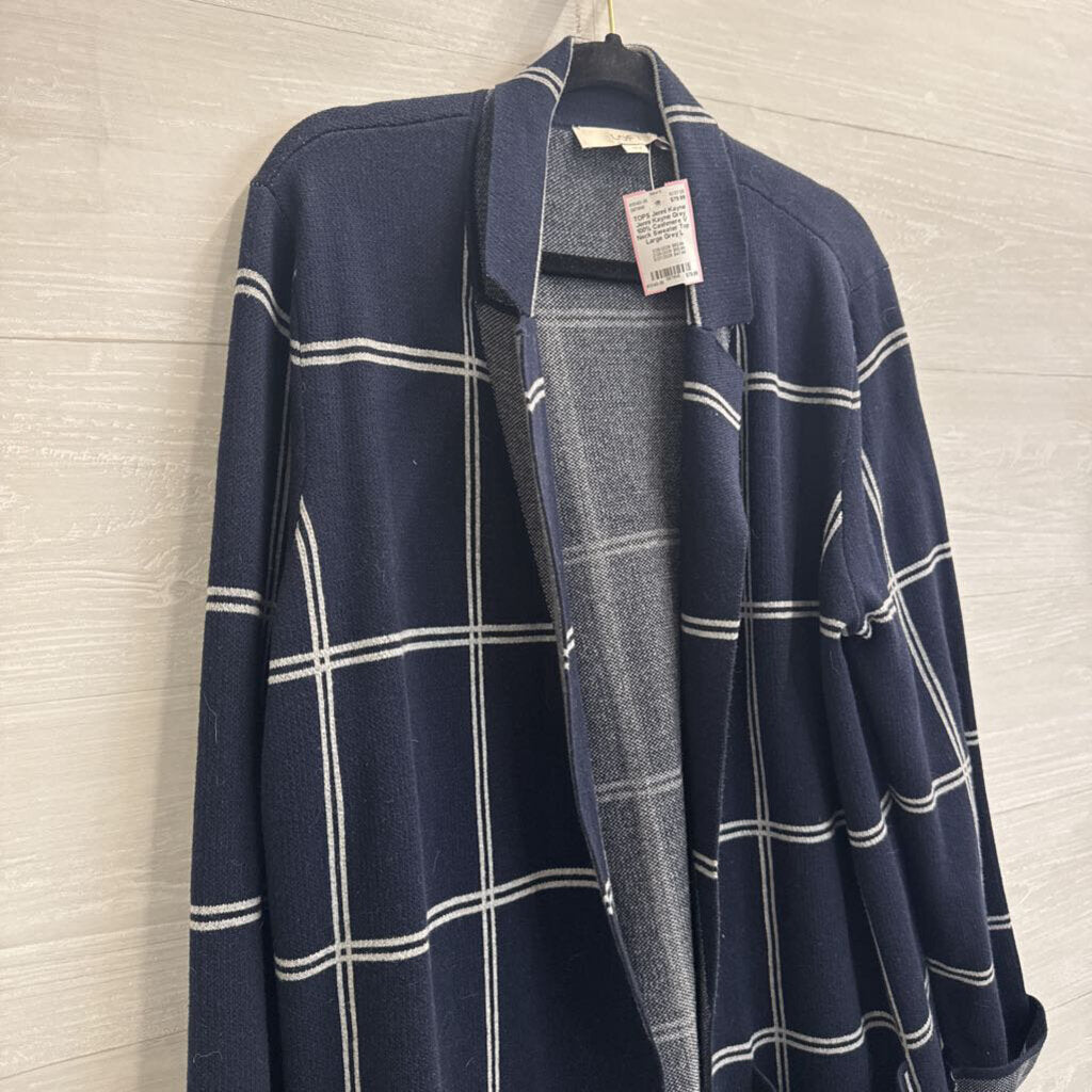 Jenni Kayne Grey 100% Cashmere V Neck Sweater Top Large