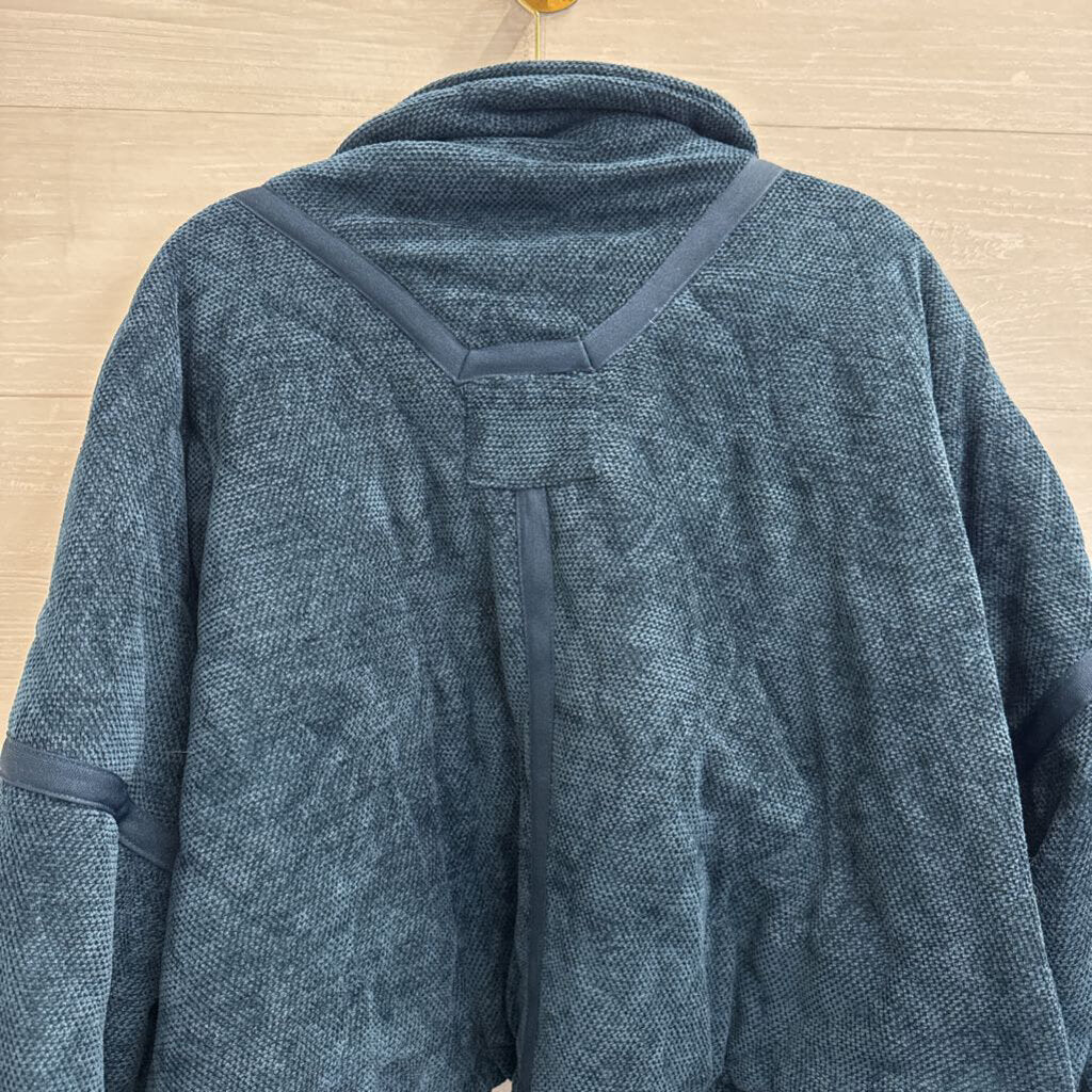 POL Blue Soft Textured Zip Up Jacket Large