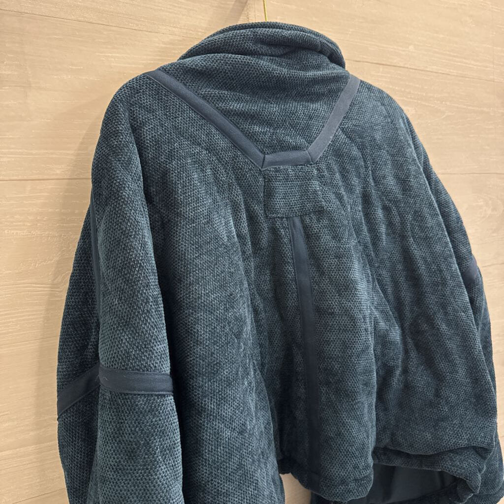 POL Blue Soft Textured Zip Up Jacket Large