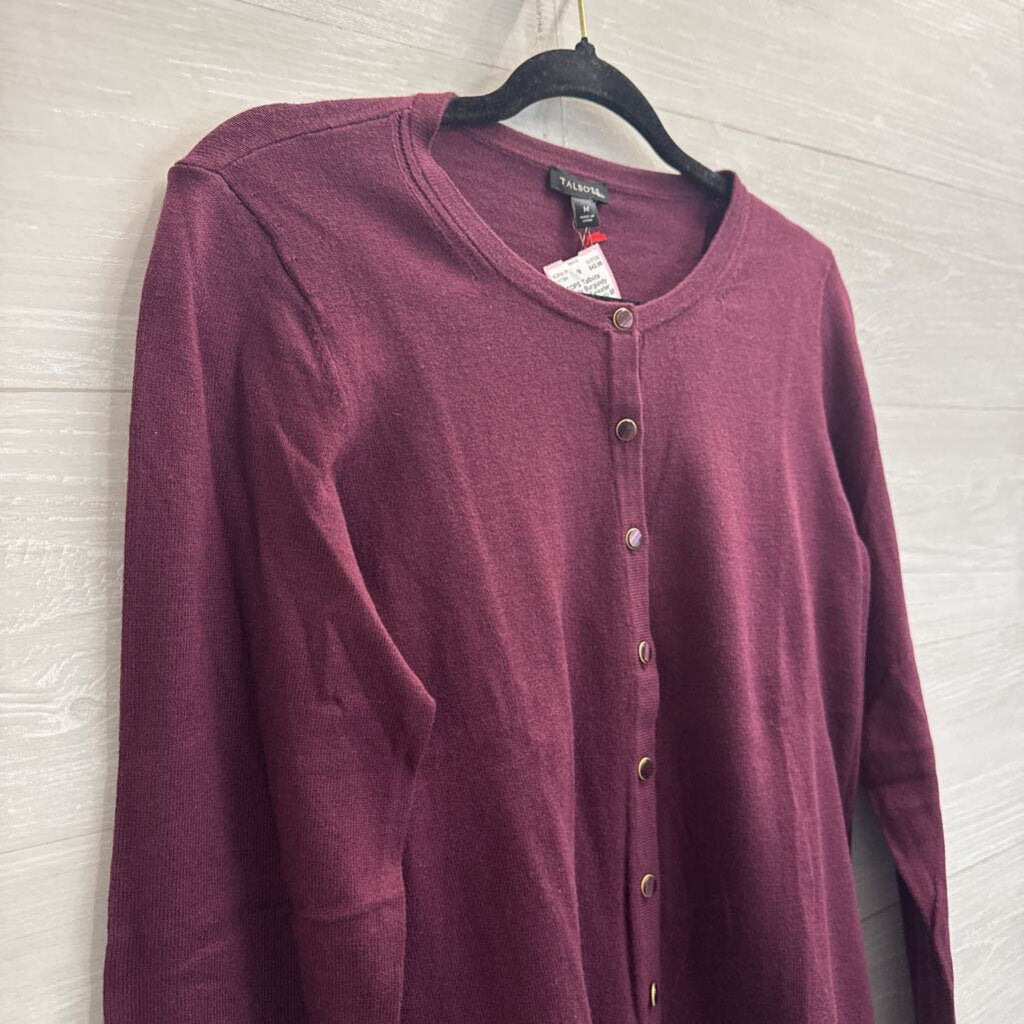 Talbots Burgundy Cardigan Sweater Medium