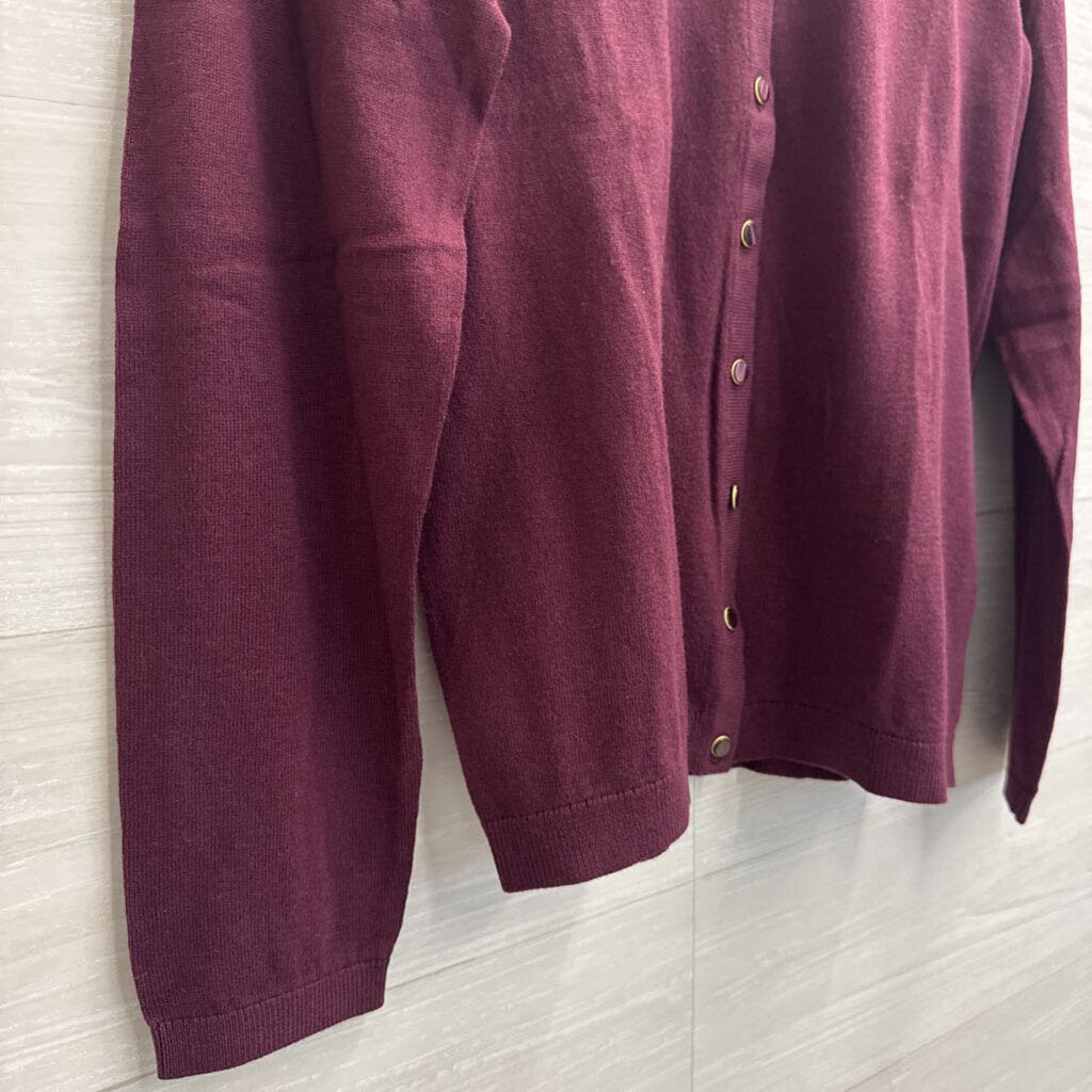Talbots Burgundy Cardigan Sweater Medium