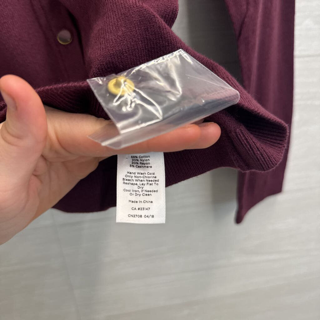 Talbots Burgundy Cardigan Sweater Medium