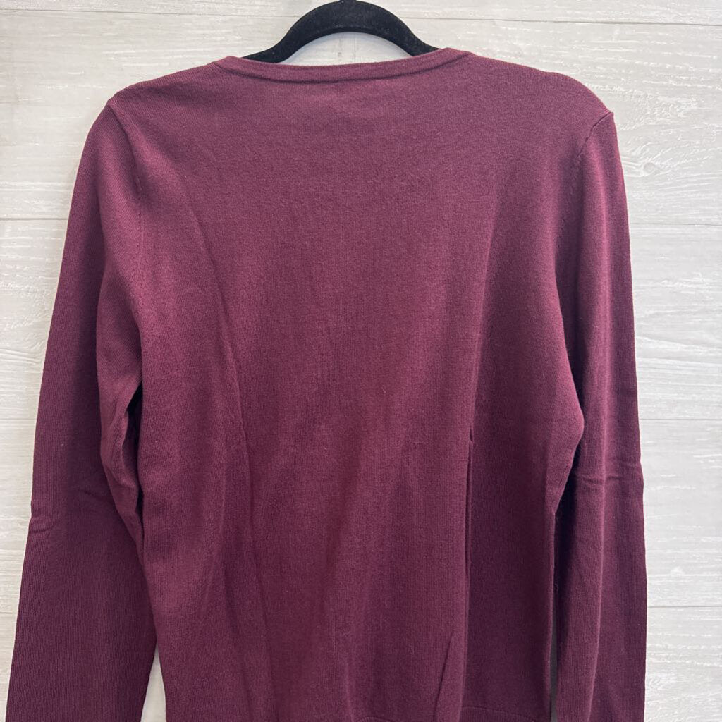 Talbots Burgundy Cardigan Sweater Medium