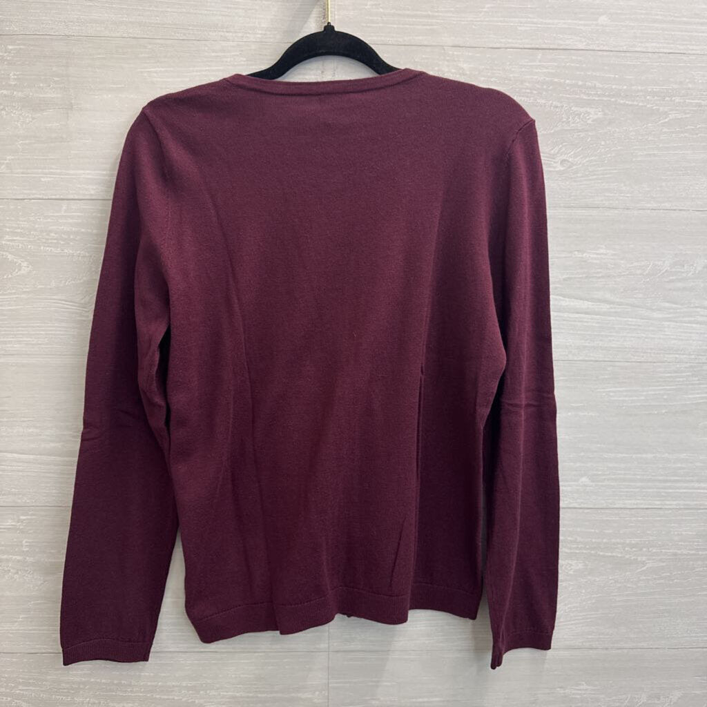 Talbots Burgundy Cardigan Sweater Medium
