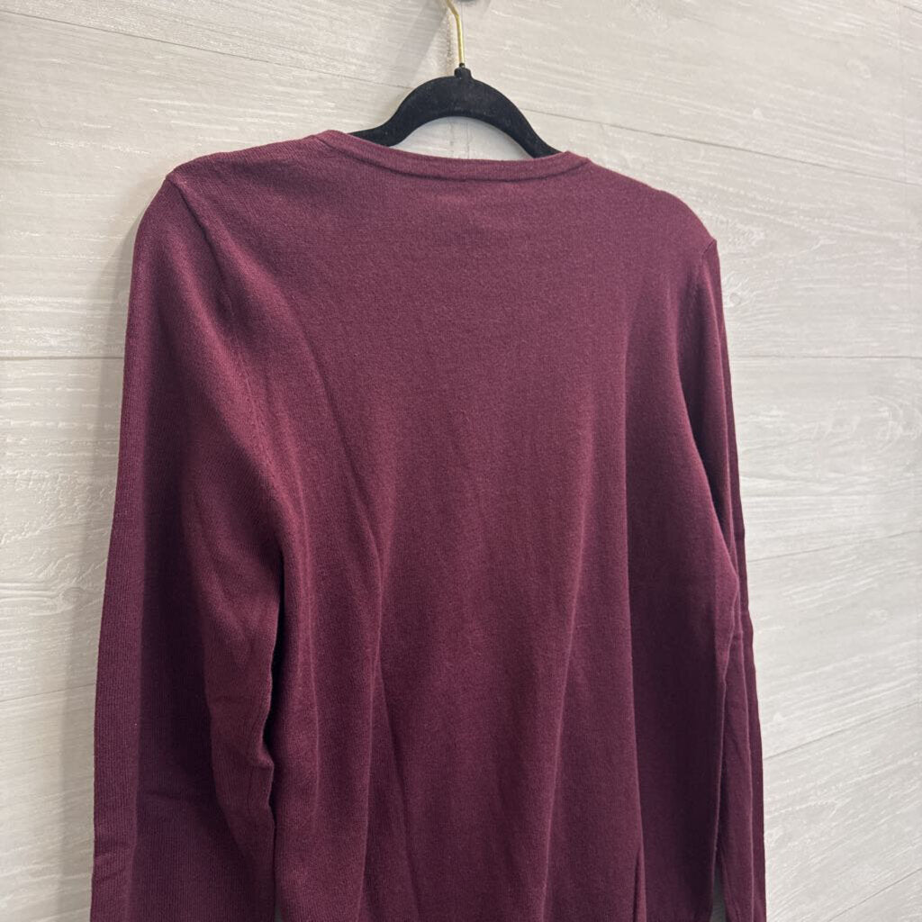 Talbots Burgundy Cardigan Sweater Medium