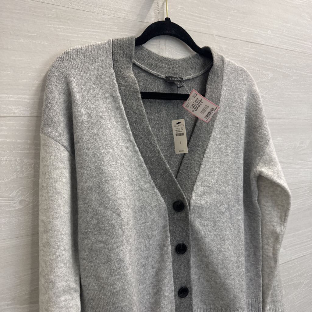 Talbots Grey Cardigan Sweater Small