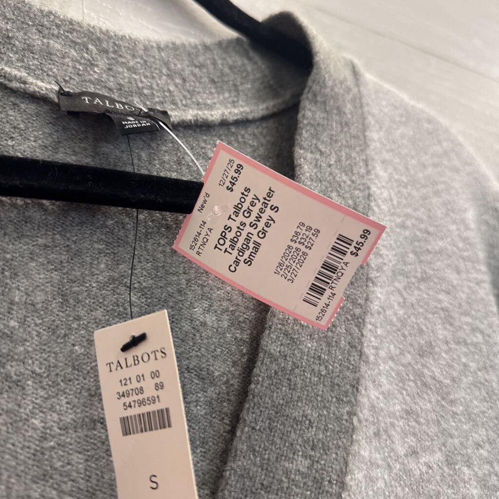 Talbots Grey Cardigan Sweater Small