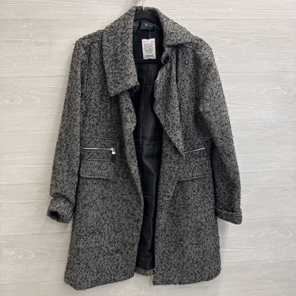 Cynthia Rowley Black/ White Tweed Long Jacket Medium