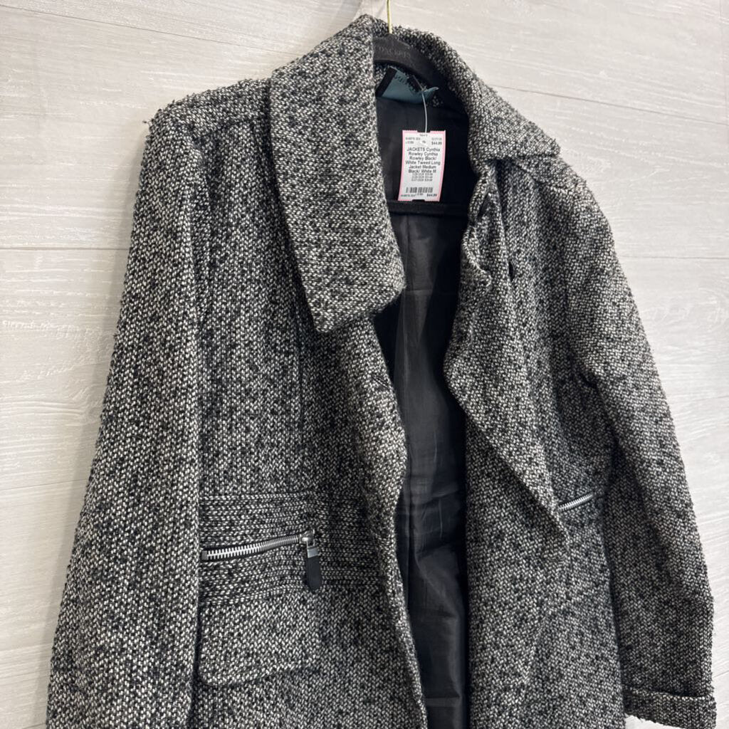 Cynthia Rowley Black/ White Tweed Long Jacket Medium