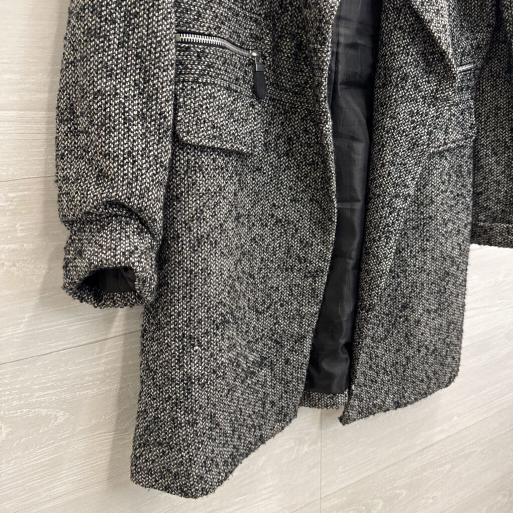Cynthia Rowley Black/ White Tweed Long Jacket Medium