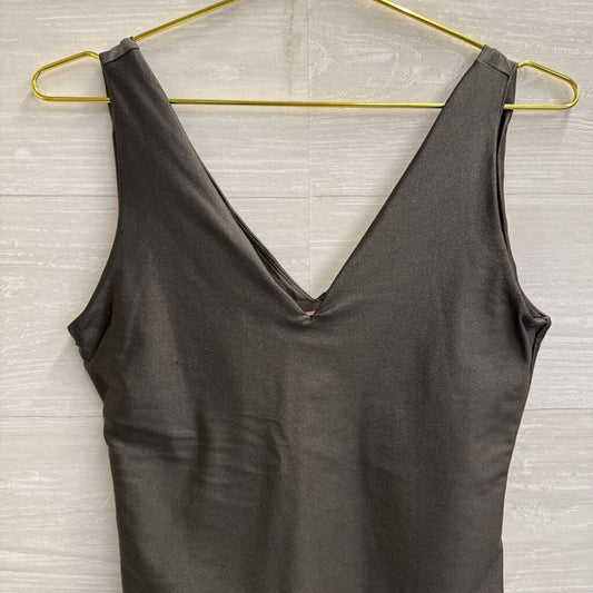 Grey Silky Tank Top Bodysuit Small