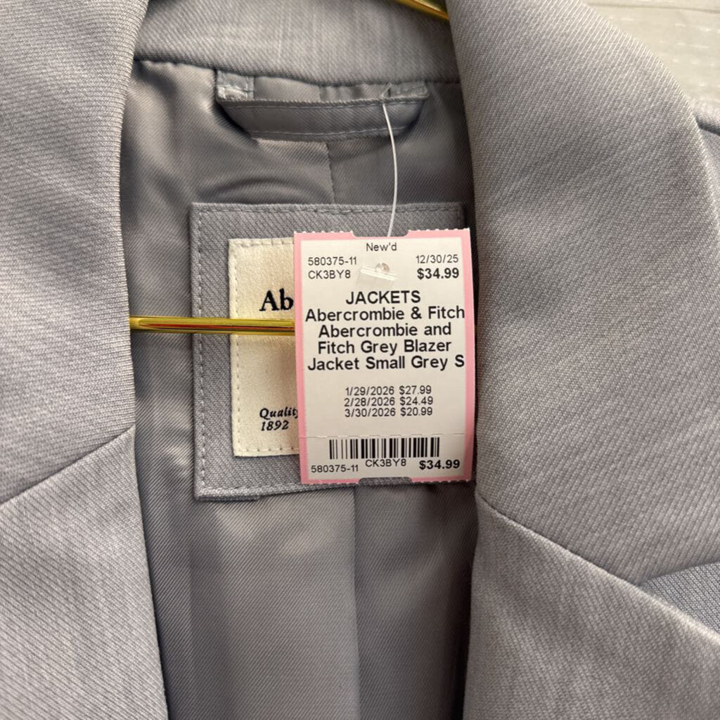 Abercrombie and Fitch Grey Blazer Jacket Small