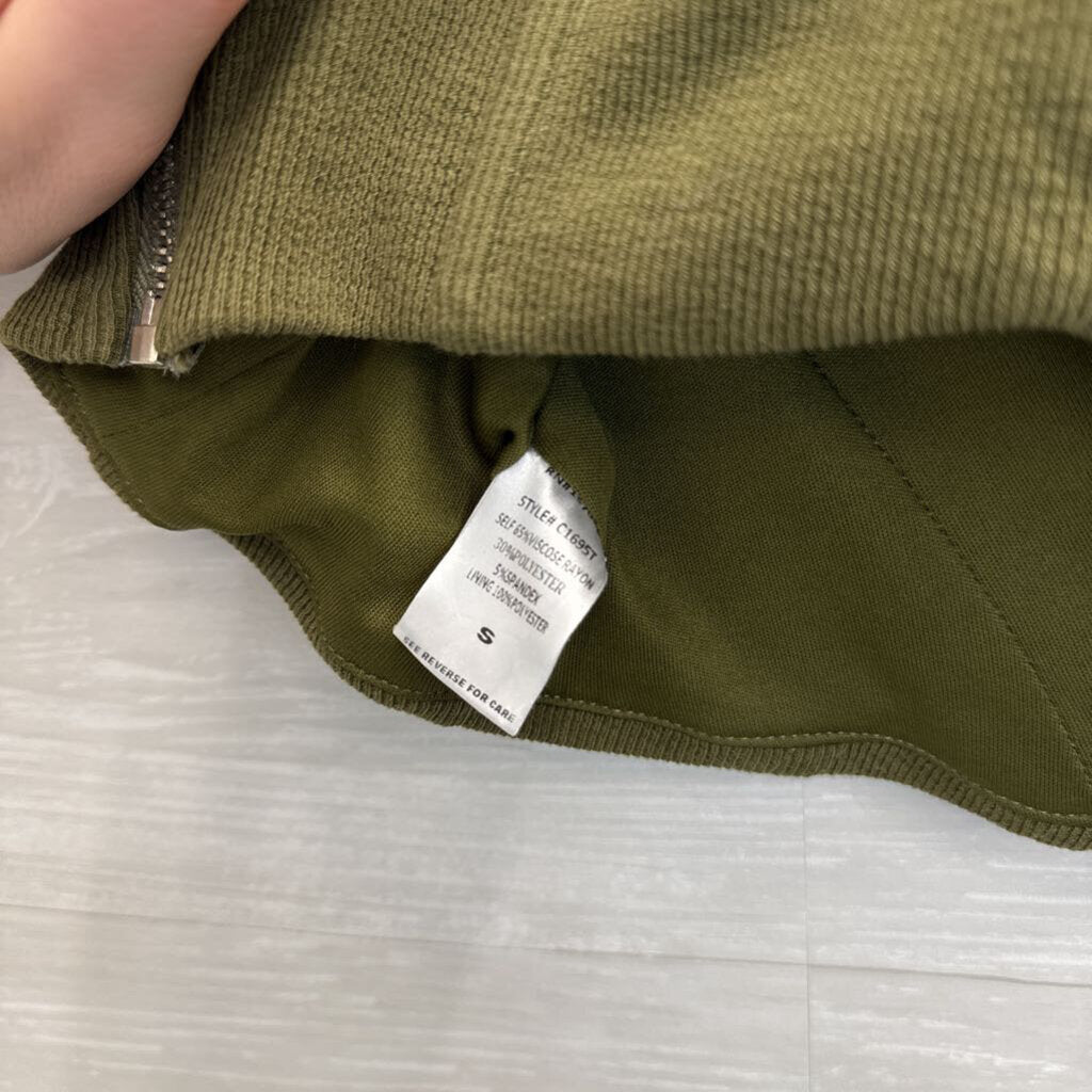 Bittersweet Green Ribbed Cropped Corset Tank Top Small