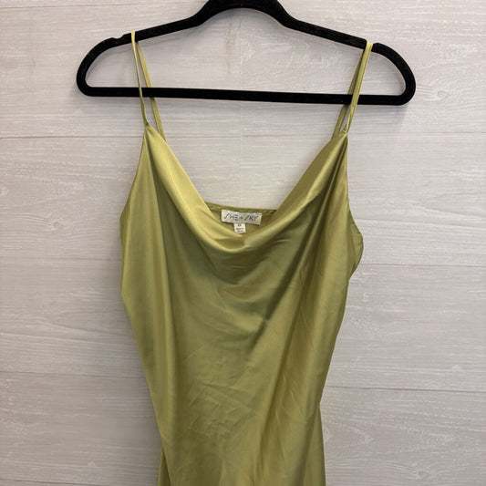She and Sky Green Silky Midi Dress Medium