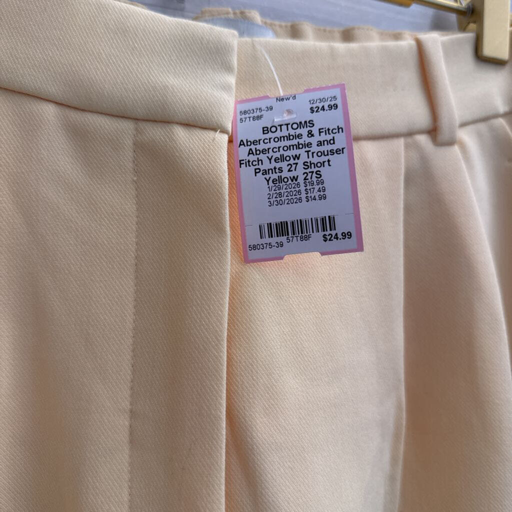 Abercrombie and Fitch Yellow Trouser Pants 27 Short