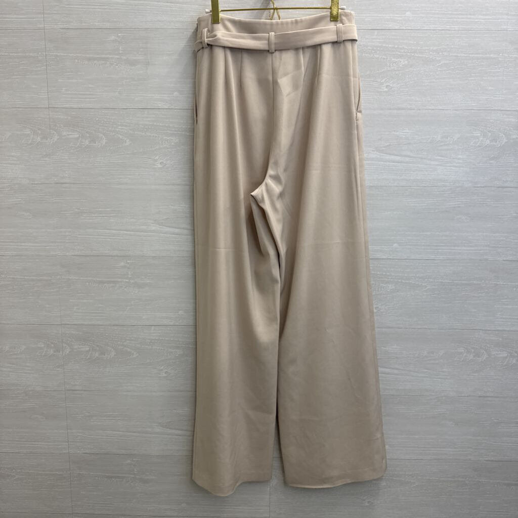 Bishop and Young Beige Wide Leg Trouser Pants Medium