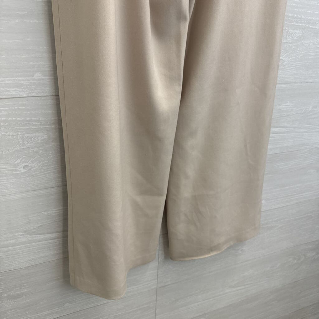Bishop and Young Beige Wide Leg Trouser Pants Medium