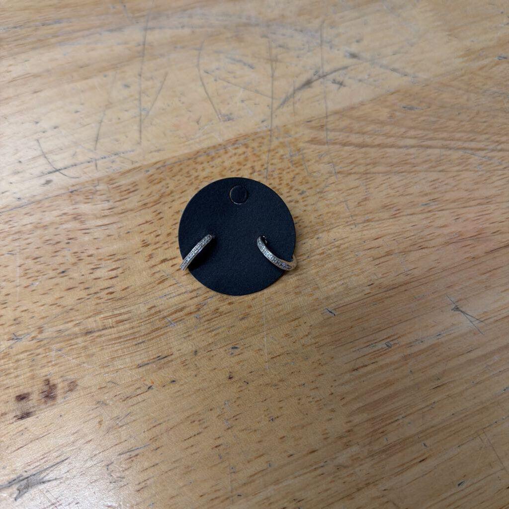 Sterling Silver Hoops With Diamonds