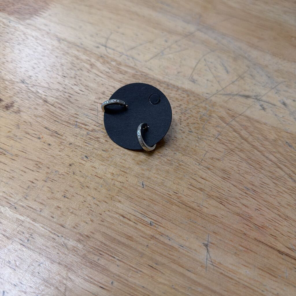 Sterling Silver Hoops With Diamonds