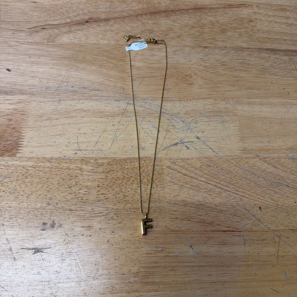 Gold Toned Bubble F Necklace