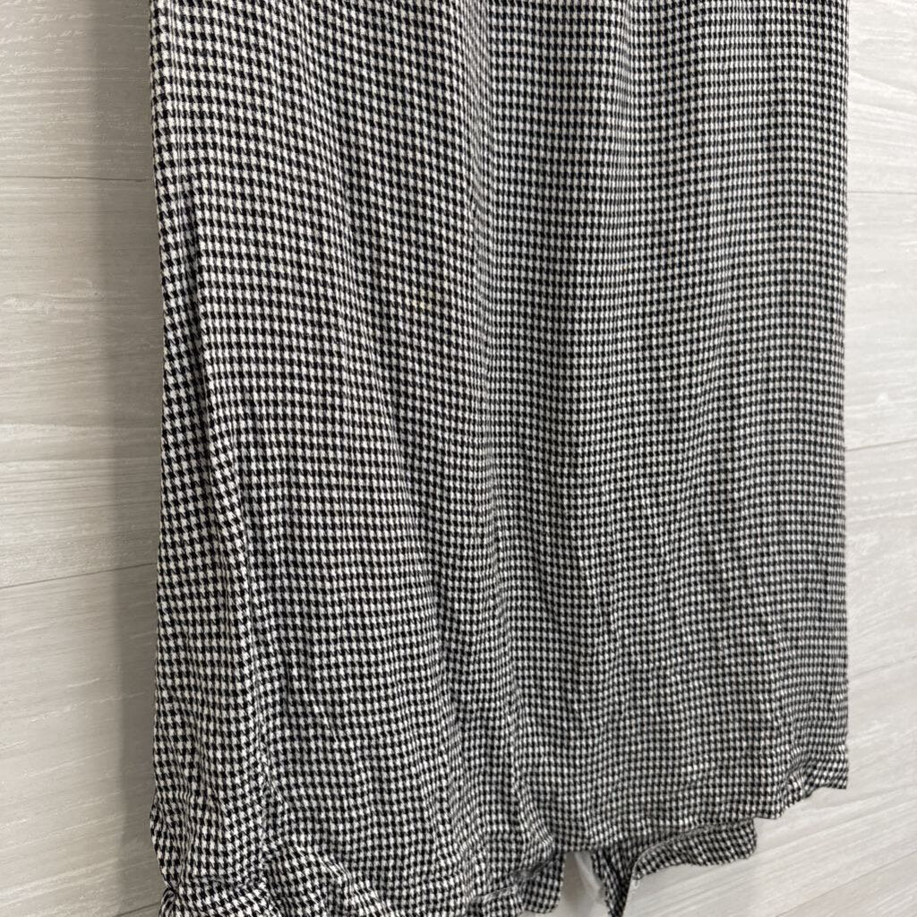 Vintage 1045 Park Black/ White Houndstooth Print Button Front Midi Skirt Small