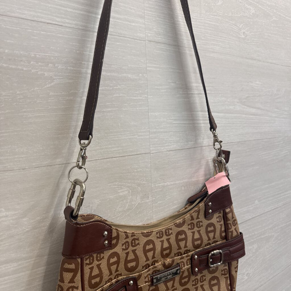 Etienne Aigner Regal Signature Collection Monogram Canvas/ Leather Shoulder Purse