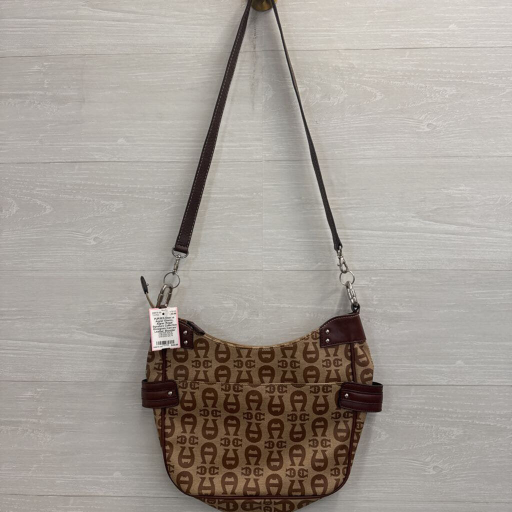 Etienne Aigner Regal Signature Collection Monogram Canvas/ Leather Shoulder Purse