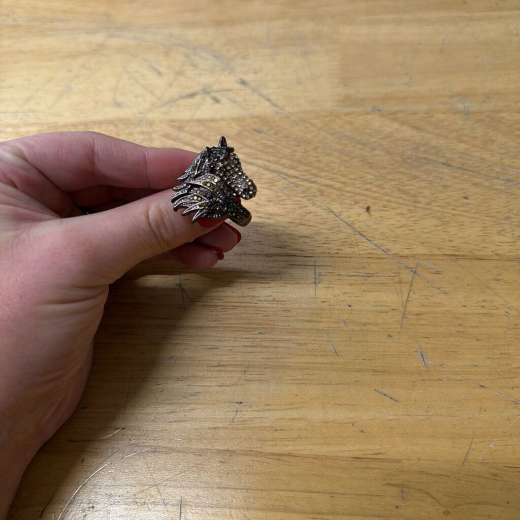 Bronze Horse Stretchy Ring