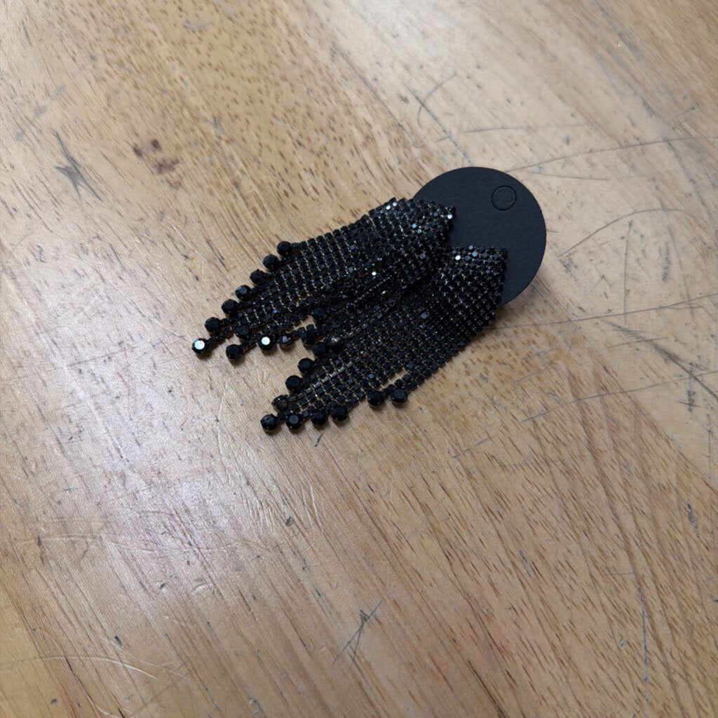 Black Stone Dangle Earrings