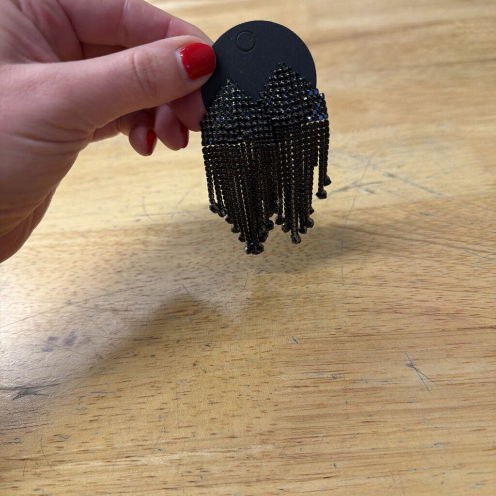 Black Stone Dangle Earrings