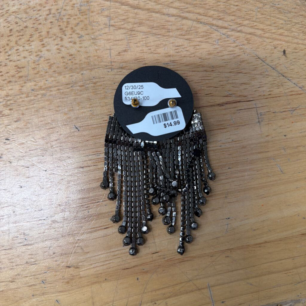 Black Stone Dangle Earrings