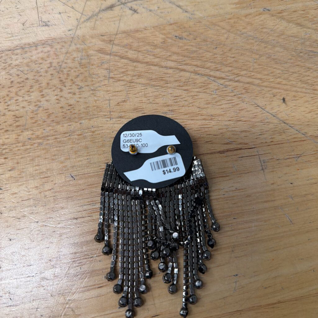 Black Stone Dangle Earrings