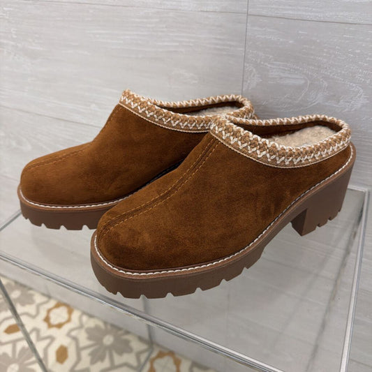 Steve Madden Brown Suede Brixtin Clogs 8.5