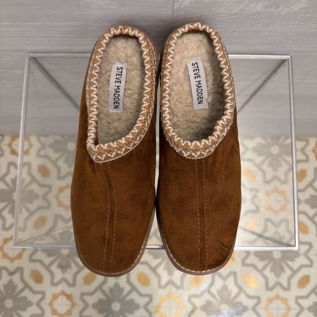 Steve Madden Brown Suede Brixtin Clogs 8.5