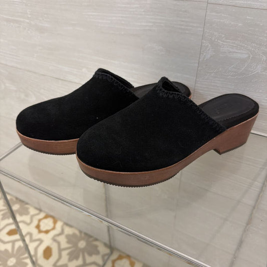 Toms Black Suede Addison Clogs 8