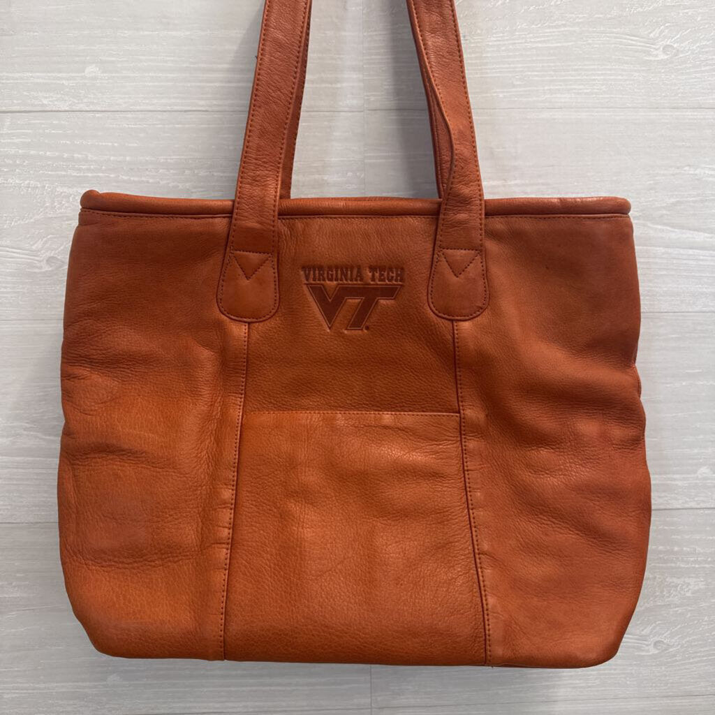 Virginia Tech Leather Tote Bag