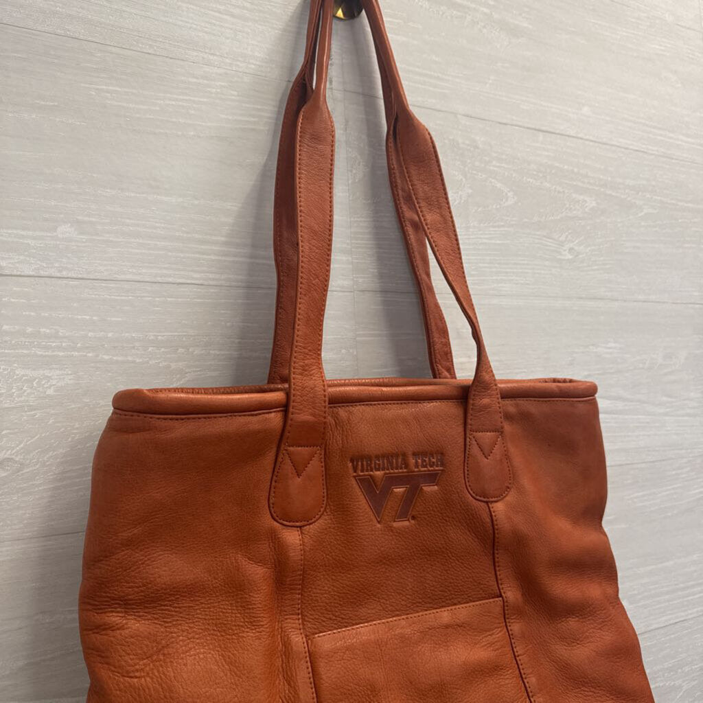 Virginia Tech Leather Tote Bag