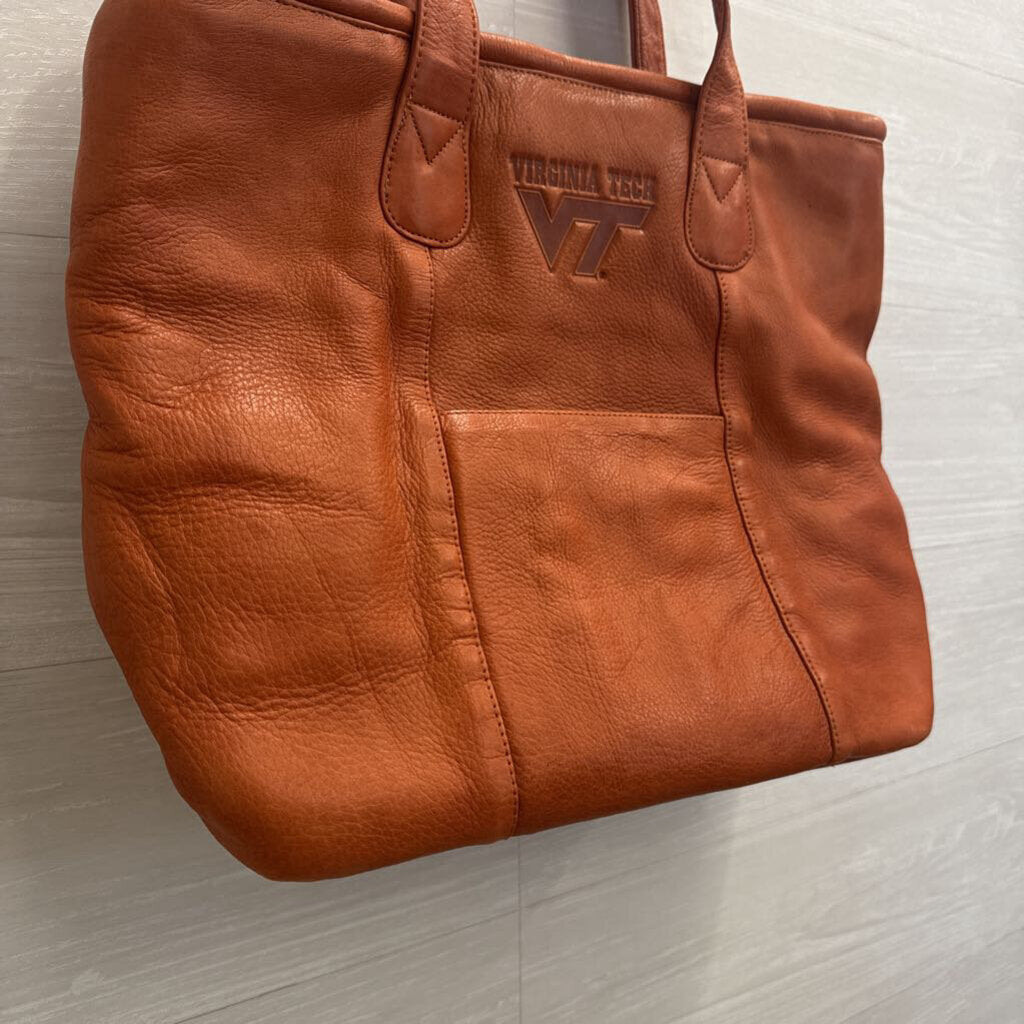 Virginia Tech Leather Tote Bag