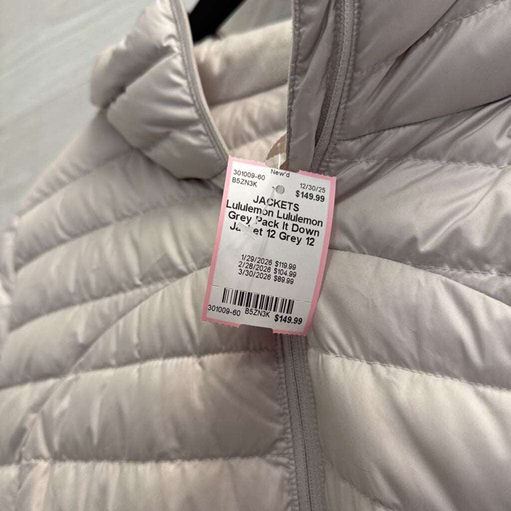 Lululemon Grey Pack It Down Jacket 12