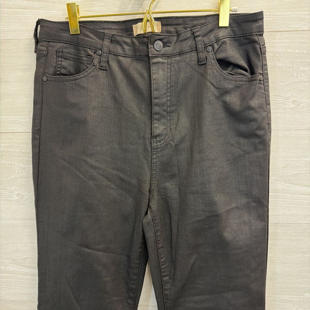 Altar'd State Black Coated Denim Flare Leg Jeans 13