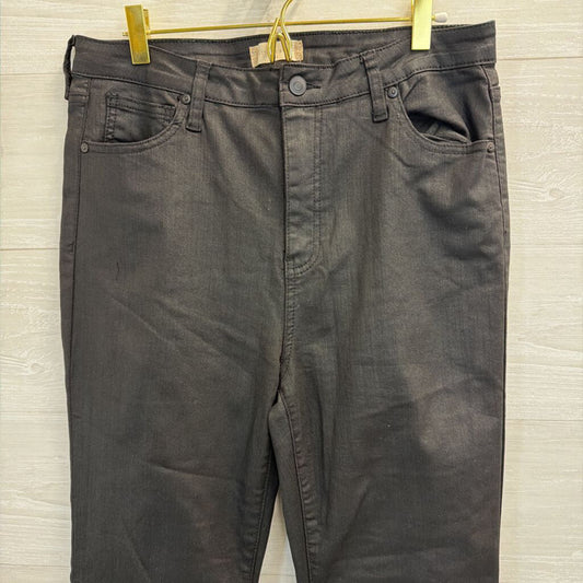 Altar'd State Black Coated Denim Flare Leg Jeans 13