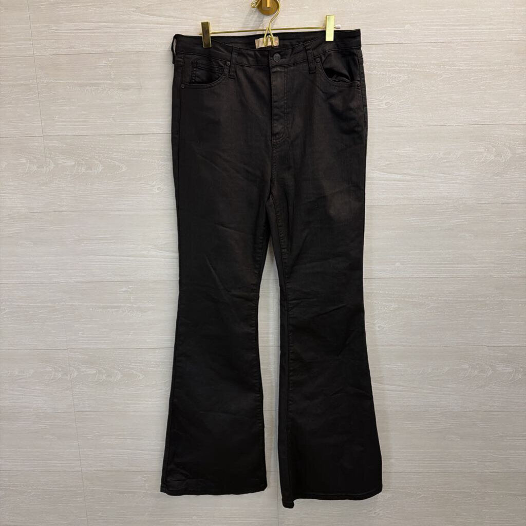 Altar'd State Black Coated Denim Flare Leg Jeans 13